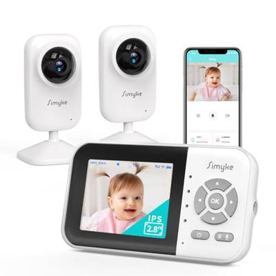 Simyke Upgrade Video Baby Monitor with 2 Cameras and Audio 2.8 Screen,Night Vision,APP,Wireless,2-Way Talk,1200ft Long Range,Feeding Timer,Temperatur