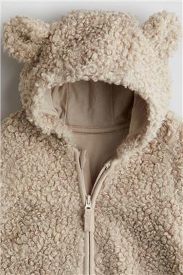 Hooded fluffy pramsuit - Beige - Kids | H&M GB