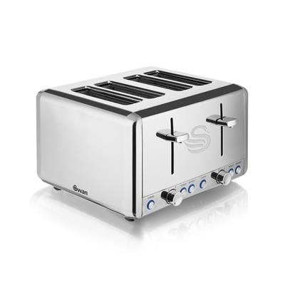 Small Appliances: Classic 4 Slice Polished Stainless Steel Toaster - Swan