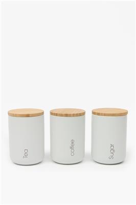 Set Of 3 Mod Ceramic Canisters | Mr Price Home