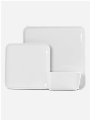 Contemp 12 Piece Dinnerware Set White | Bash