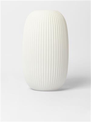 Fluted Glass Vase White 27x16.5cm | Bash