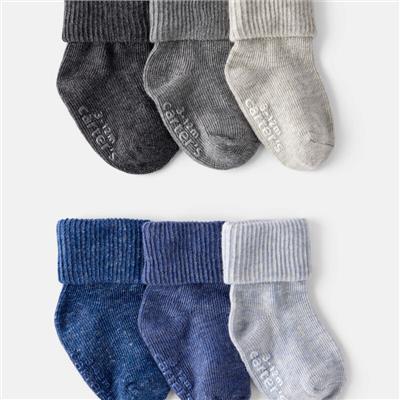 Blue/Grey Baby Boy 6-Pack Ankle Socks - Blue | Carter’s Oshkosh Canada