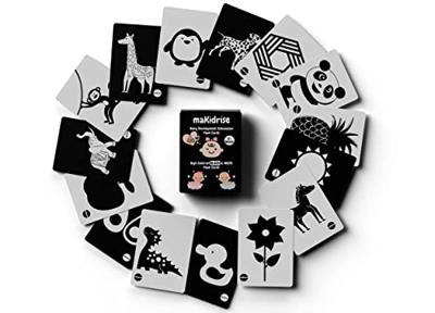 Newborn Essentials - Black and White Sensory Toys High Contrast Baby Sensory Cards Promotes Babies Visual Skills – Perfect Baby Essentials for Newborn