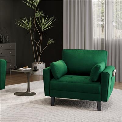 Yaheetech color Comfy Oversized Single Sofa with 2 Throw Pillows & Reviews | Wayfair.co.uk