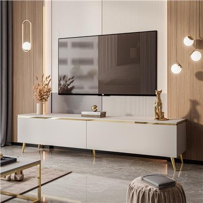 Canora Grey Anthone TV Stand 180 cm, cashmire with gold legs & Reviews | Wayfair.co.uk
