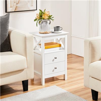 Yaheetech 2 Drawer Bedside Table & Reviews | Wayfair.co.uk
