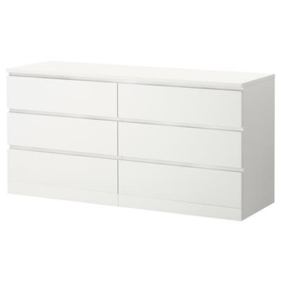MALM white, Chest of 6 drawers, 160x78 cm - IKEA UK