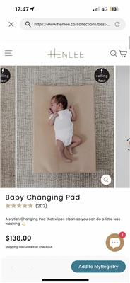 Henlee baby changing pad - Nude