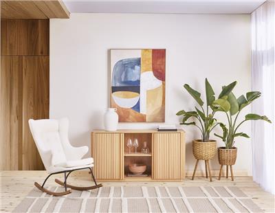 GUYAN faux shearling rocking armchair | Structube