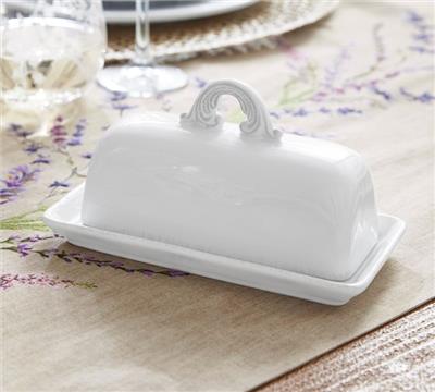 Monique Lhuillier Arles Butter Dish - Elegant Serveware | Pottery Barn