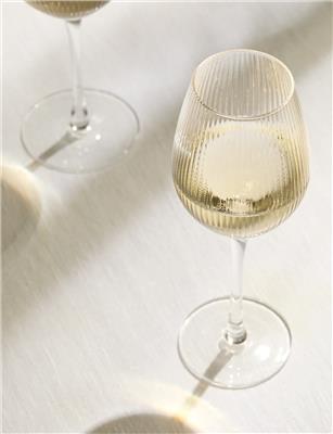 Set of 6 Maxim Optic Ribbed Wine Glasses | M&S Collection | M&S