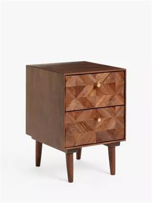 John Lewis   Swoon Franklin 2 Drawer Bedside Table, Dark Brown
