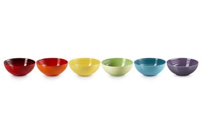 Stoneware Rainbow Set of 6 Cereal Bowls