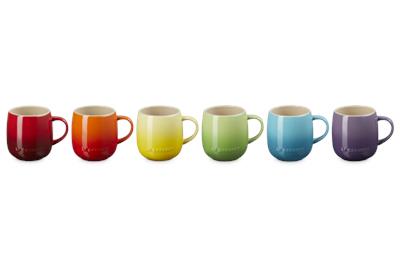 Stoneware Rainbow Set of 6 U Mugs