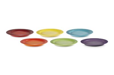 Stoneware Rainbow Set of 6 Side Plates