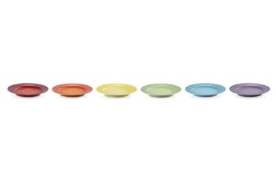 Stoneware Rainbow Set of 6 Appetizer Plates