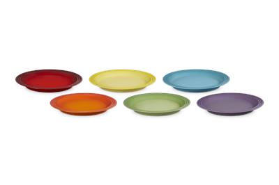 Stoneware Rainbow Set of 6 Dinner Plates