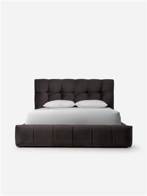 DelucaTufted Bed Anthracite Q XLength | Bash