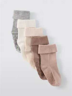 John Lewis Baby Organic Cotton Rich Socks, Multi, 0-3 months