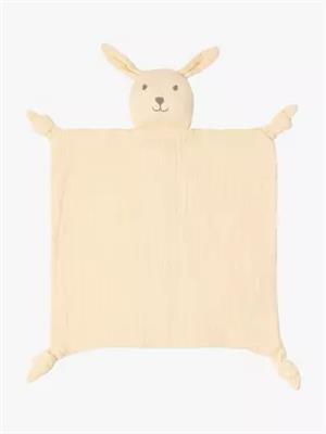Lindex Baby Cotton Rabbit Snuggle Blanket, Light Dusty Yellow