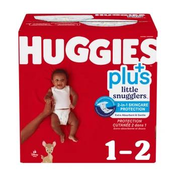 Huggies Little Snugglers Plus Diapers, Sizes 1 - 2 | Costco