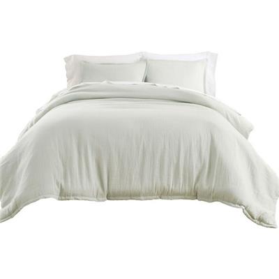 Better Homes & Gardens 3-Piece Soft Sea Crinkled Gauze Duvet Set, Adult Double/Queen, Corner & side interior ties. Hidden Button Closure. Envelope Clo