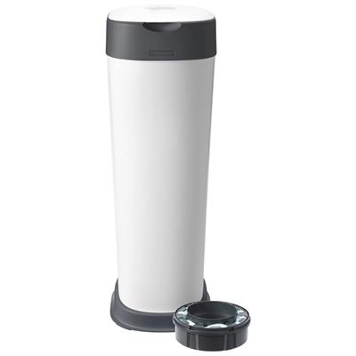 Tommee Tippee Twist and Click XL Nappy Bin, White, with x1 Refill Cassette, Odour and Germ Protection, Antibacterial Film, 100% Recycled Chassis : Ama
