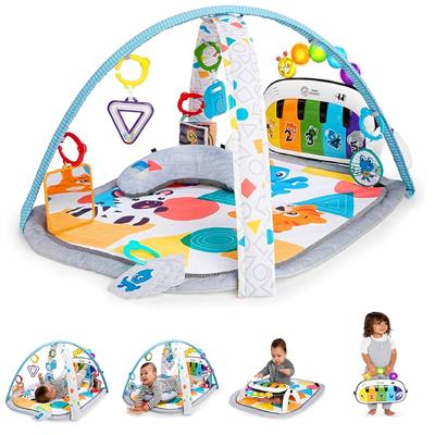 Baby Einstein, 4-in-1 Kickin Tunes and Language Discovery Play Gym with Piano, Mat with Detachable Activity Toys, Lights, Sounds and Music, Ages Newb