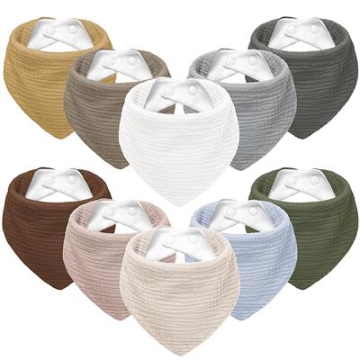 Susurration Muslin Baby Bibs 10Pack Soft Triangular Adjustable Baby Dribble Bandana Bibs with Adjustable Snaps for Unisex Baby Girls & Boys : Amazon.c