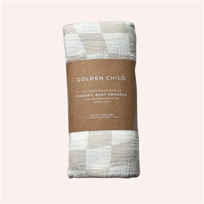 Wavy Baby Organic Swaddle - Stone by Golden Child | the memo – The Memo