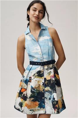 Maeve Collared Fit & Flare Mini Dress
