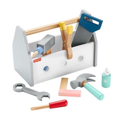 Fisher-Price Wooden Tool Box Set for Preschool Pretend Play, 9 Wood Pieces - Walmart.ca
