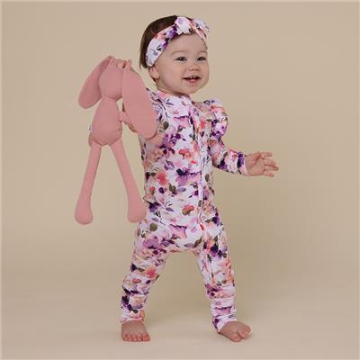 Blushing Beauty Organic Baby Snugglesuit Convertible Romper | Snuggle Hunny
