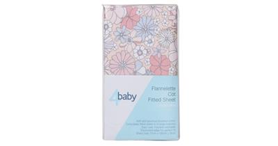 4Baby Fitted Sheet Cot Flannel Elodie | Baby Bunting AU