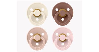 BIBS Pacifier Latex Size 1- 4 Pack Ivory / Blush / Woodchuck / Blossom | Baby Bunting AU