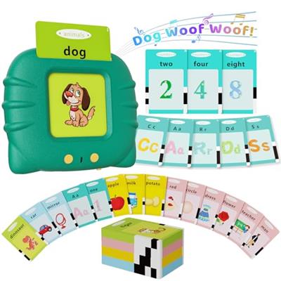 Aullsaty Toddler Toys Talking Flash Cards for 1 2 3 4 5 6 Year Old Boys and Girls, Autism Sensory Toys for Autistic Children, Learning Educational Mon