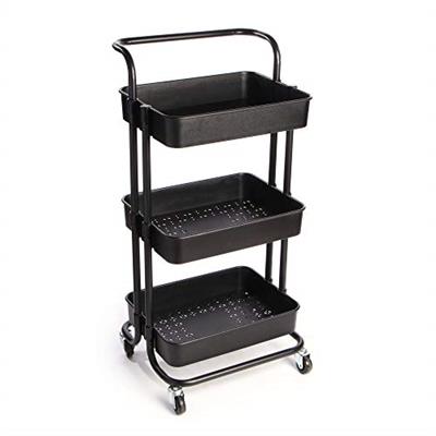 Maison & White 3 Tier Storage Trolley | Bathroom, Kitchen & Utility Unit | Book Cart | Make Up Rack | Mobile Organiser | Fruit & Vegetable Storage | M