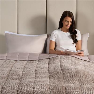 OHS Waffle Fleece Weighted Blanket, Mink - 8kg