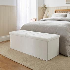 Faux Linen Bed End Ottoman | Dunelm