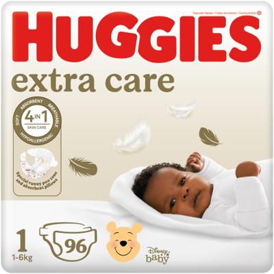 Huggies Extra Care Nappies Size 1 96s - Clicks