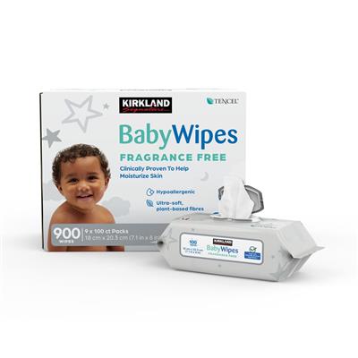 Kirkland Signature Tencel Baby Wipes, 9 x 100 Pack | Cost...