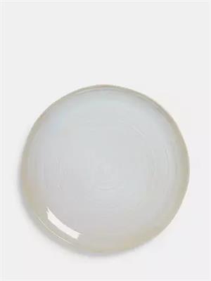 John Lewis Skye Reactive Glaze Stoneware Dinner Plate, 27.6cm, Off White