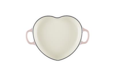 Cast Iron Heart Shallow Casserole with Light Gold Heart Knob