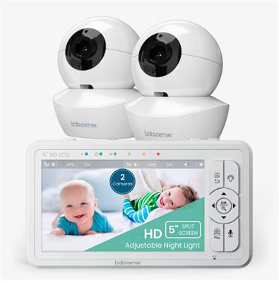 Video Baby Monitor with 2 Cameras, Non-Wifi, Split Screen & Night Light | Euromallusa