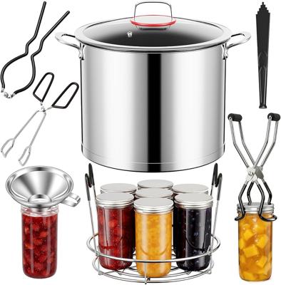 Amazon.com: Pisol Canning Supplies Starter Kit with 21 Qt Canning Pot, Stainless Steel Canning Tool Set - Canning Rack, Wide Mouth Funnel, Pot, Lid Li