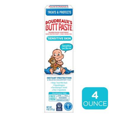 Boudreauxs Butt Paste Baby Diaper Rash Cream for Sensitive Skin - 4oz: Ointment with Zinc Oxide, Hypoallergenic : Target