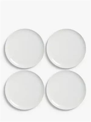 John Lewis Dine Porcelain Coupe Dinner Plates, Set of 4, 28cm, White