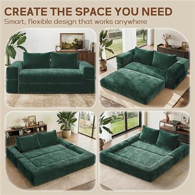 Amazon.com: 75 convertible Sofa Couch Bed Queen, Foldable Boneless Couch Sleeper Sofa | 4-in-1 Pull Out Futon Mattress Floor Couch with Large Pillow