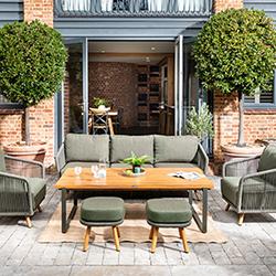Hartman Eden 3 Seat Lounge Set - Moss/Juniper Rope/Acacia Wood - £1875 | Garden4Less UK Shop